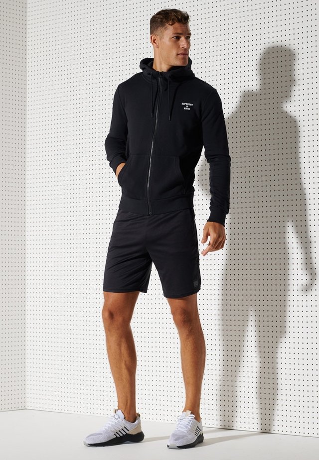 Hoodie met rits - black