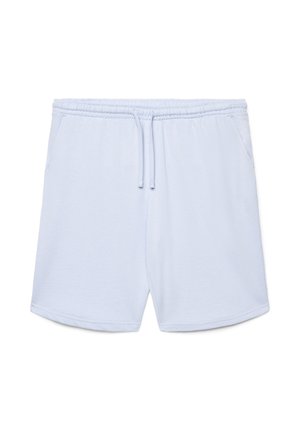 Hellblaue Freizeithosen mit elastischem Bund und Kordelzug, ausgestattet mit Seitentaschen und einem schlichten Design.
