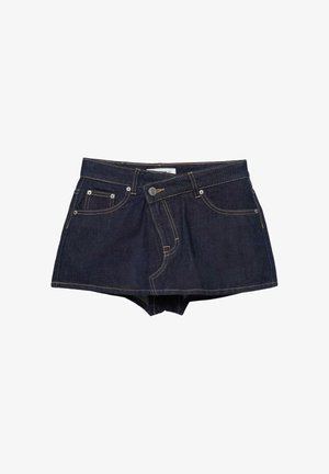 PULL&BEAR, DENIM MINI SKORT - Jupe-short - mottled dark blue