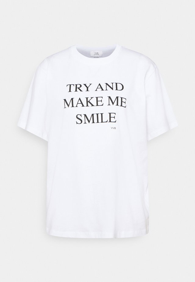 TRY AND MAKE ME SMILE - T-Shirt print - white