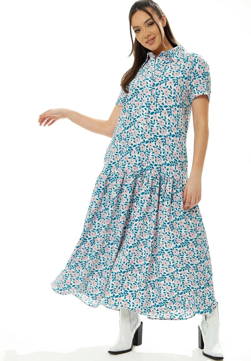 Liquorish FLORAL PRINT - Maxi dress - blue