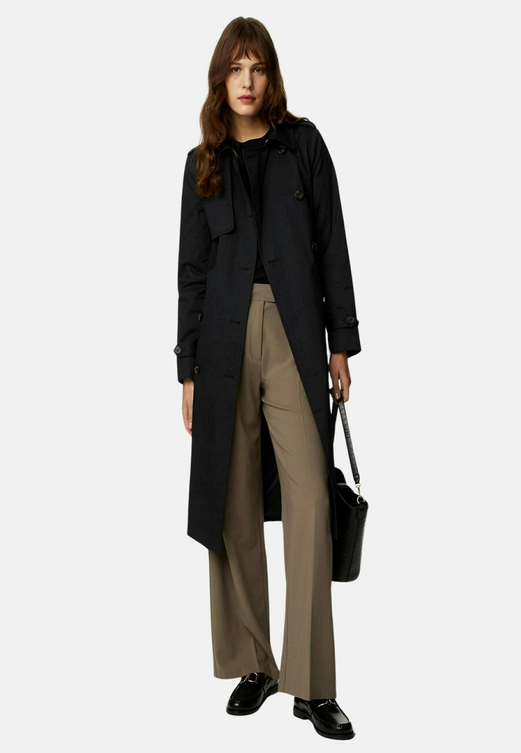 Gonna midi con coulisse, marrone | Intrend