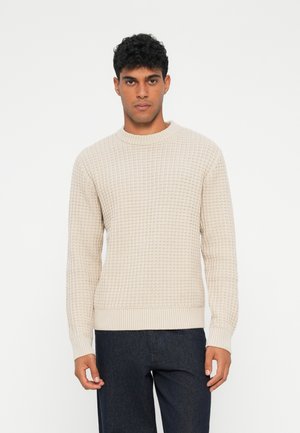 SLHTOM STRUCTURE CREW NECK - Džemper - oatmeal