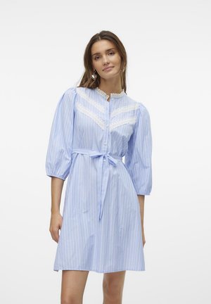 VMSOFFY 3/4 DETAIL SHORT DRESS - Shirt dress - vista blue/white