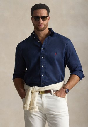 LINEN SHIRT - Overhemd - newport navy