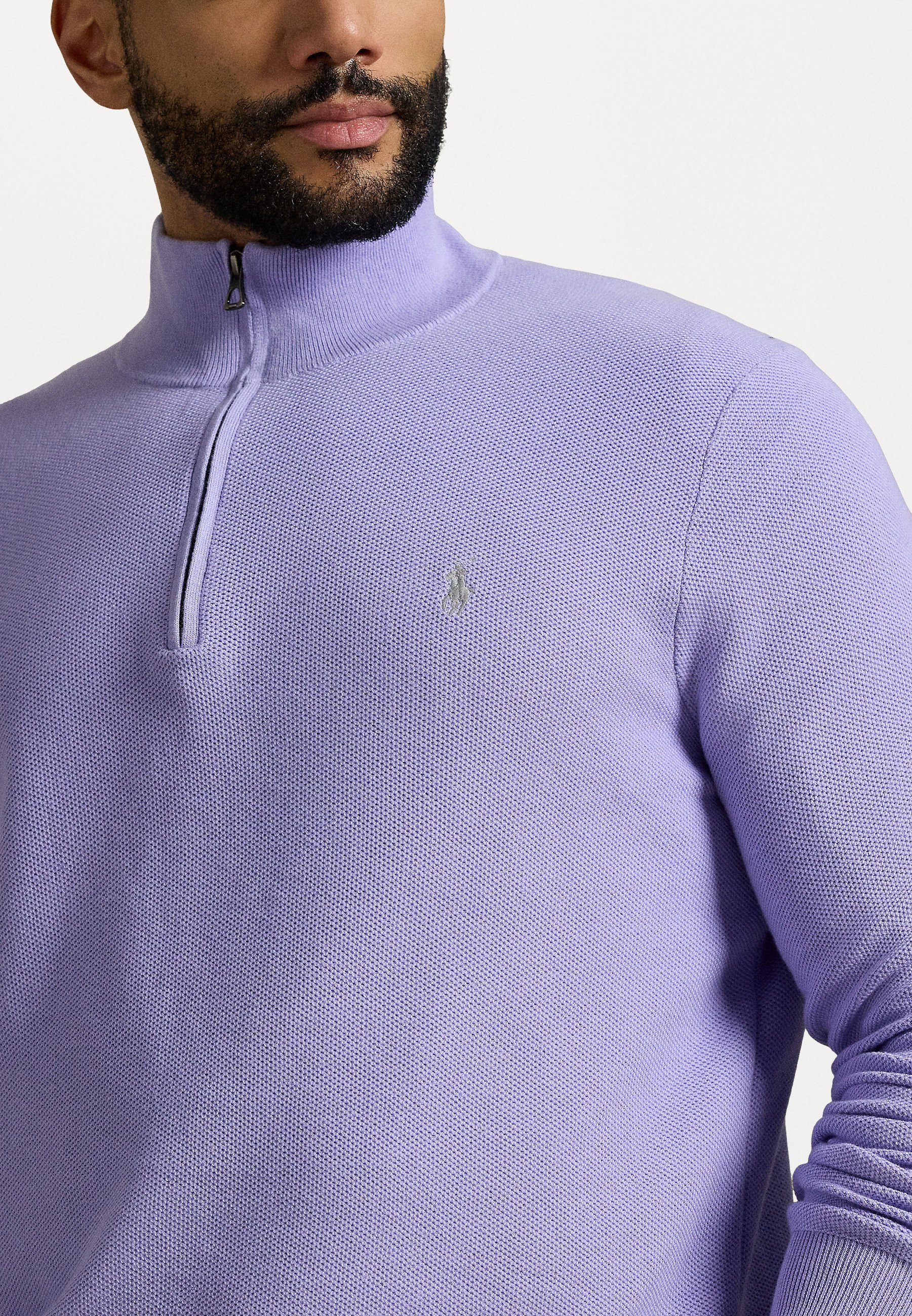 Polo Ralph Lauren Big & Tall MESH-KNIT COTTON QUARTER-ZIP JUMPER