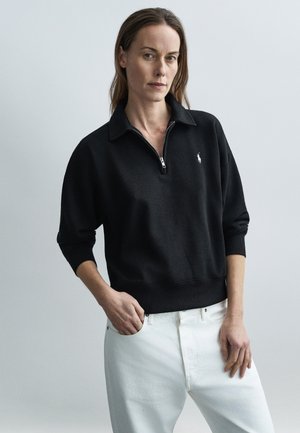 HALF ZIP - Športni pulover - black