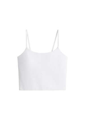 OYSHO, EMBROIDERED COMFORTLUX TANK TOP - Débardeur - white