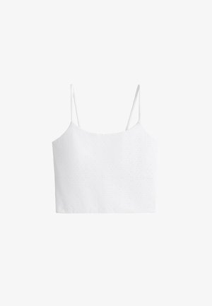 OYSHO, EMBROIDERED COMFORTLUX TANK TOP - Débardeur - white