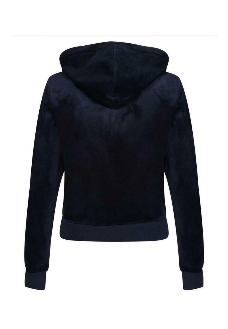 Juicy Couture - Sweat à capuche d'ensemble zippé en velours orné de strass - Vert mousse