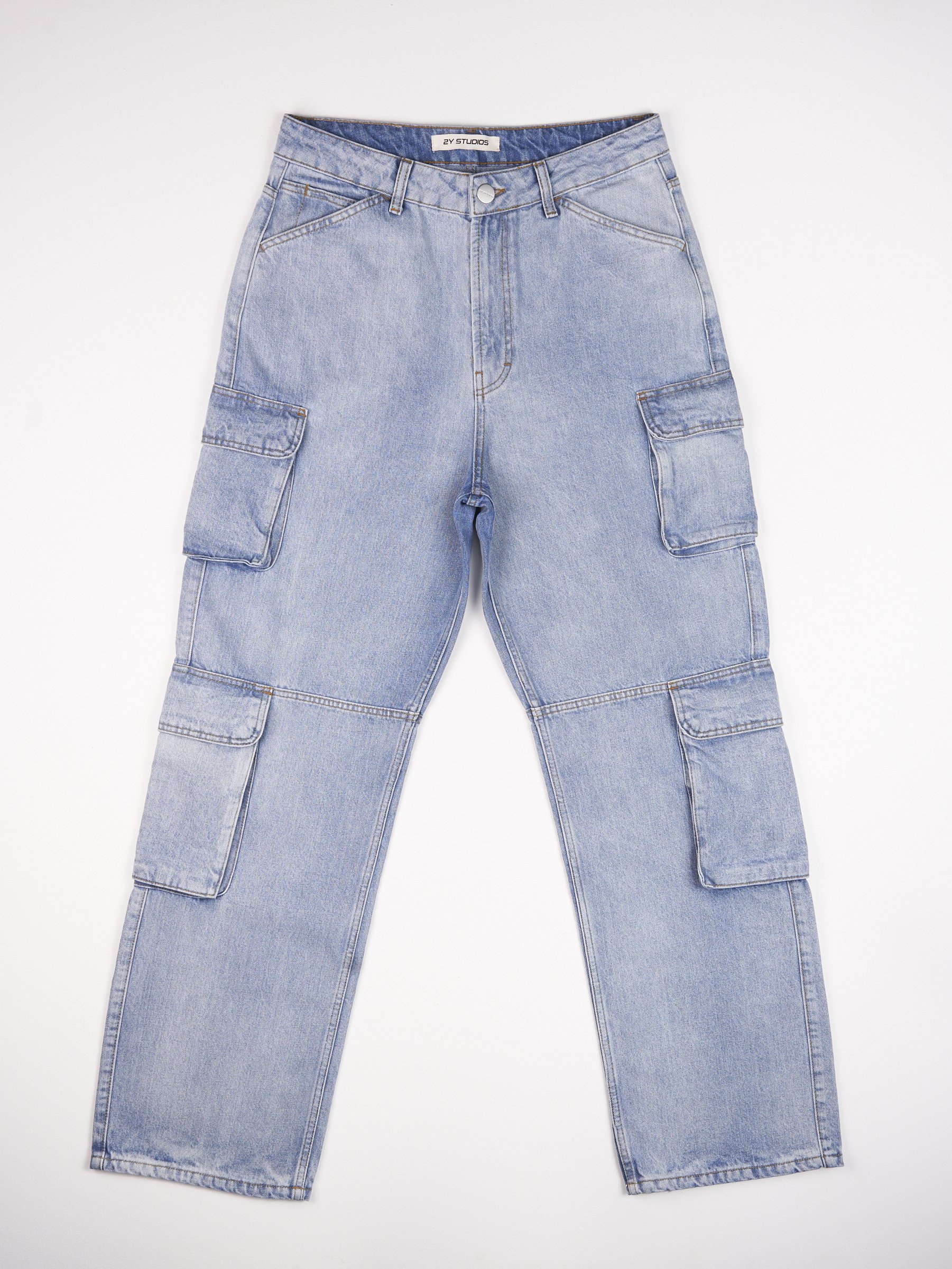 2Y Studios AIDAN BAGGY - Workwear Jeans - light blue/blue denim