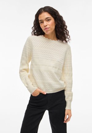VIMILOS L/S O-NECK POINTELLE NOOS - Jumper - whisper white