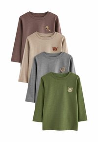 Next 4 PACK REGULAR FIT - Tops ar garām piedurknēm - grey brown woodland animal