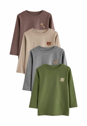 4 PACK REGULAR FIT - Top s dlouhým rukávem - grey brown woodland animal