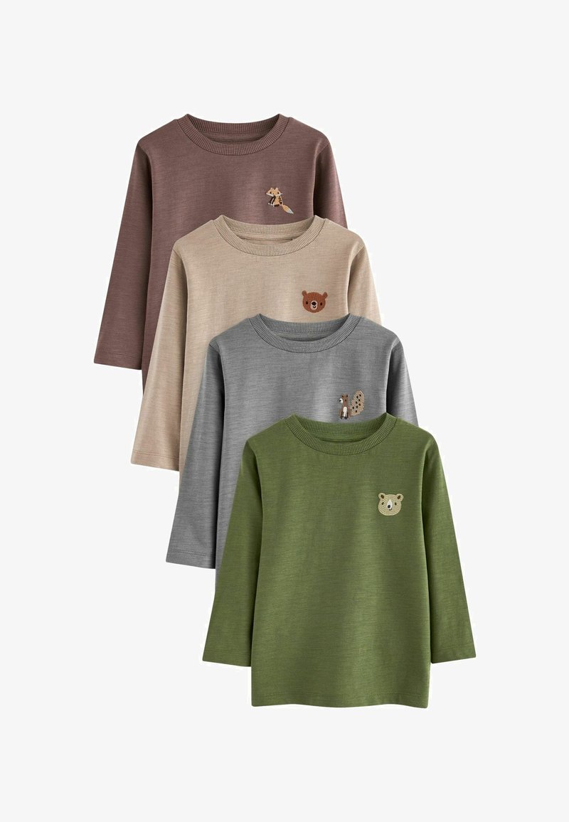Next 4 PACK REGULAR FIT - Ilgarankovis viršutinės dalies drabužis - grey brown woodland animal