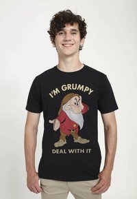 Henry Tiger SNOW WHITE GRUMPY DEAL UNISEX - Triko s potiskem - black