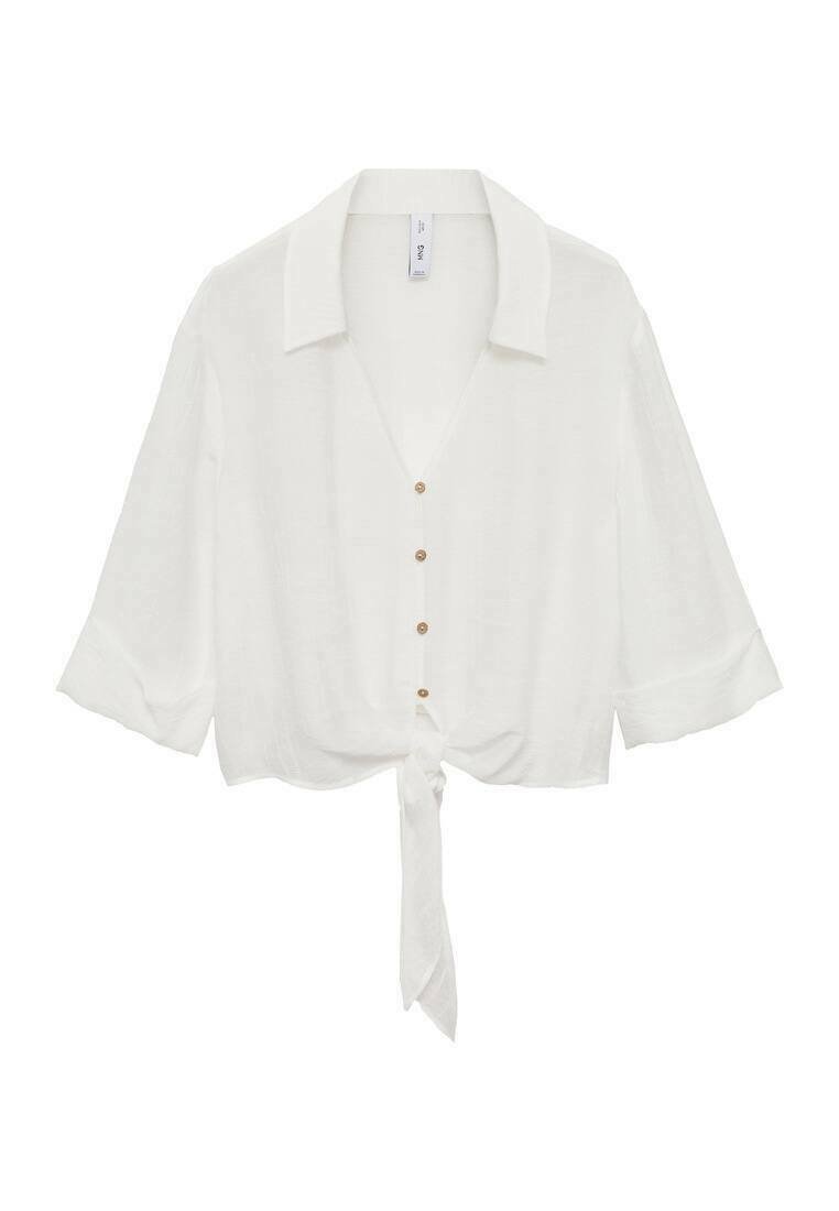 Mango Overhemdblouse crème Mango Overhemdblouse crème