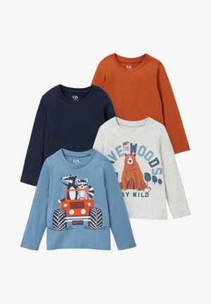 4 PACK LANGARM - Long sleeved top - gray dark blue