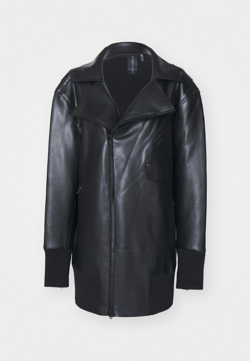 Norma Kamali Imitatieleren jas zwart