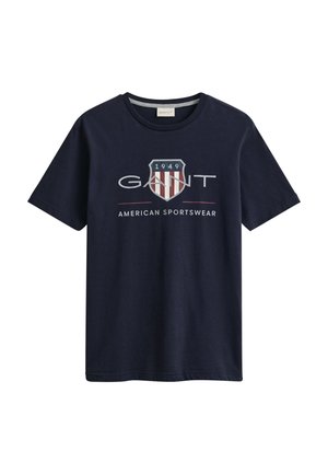 GANT, REG ARCHIVE SHIELD SS T-SHIRT, granatowy