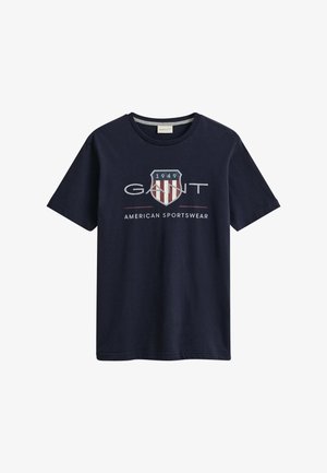 GANT, REG ARCHIVE SHIELD SS T-SHIRT, granatowy