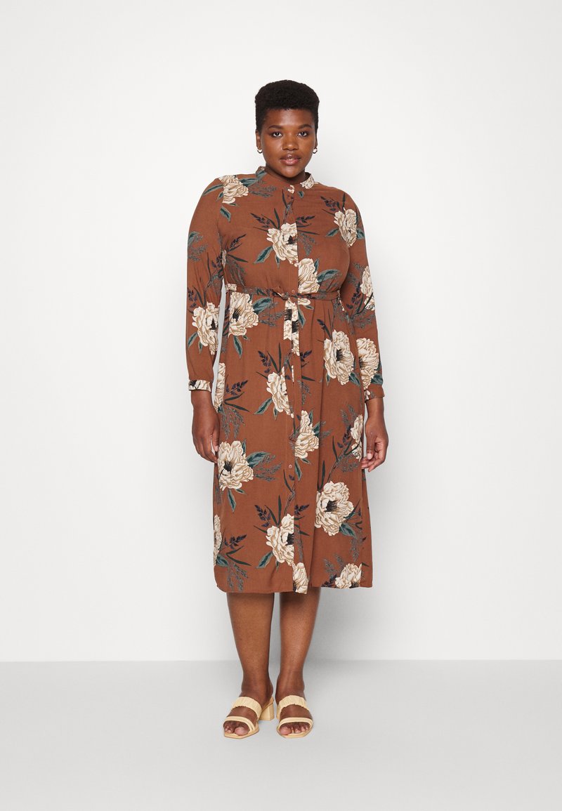 Damen Freizeitkleider | Vero Moda Curve VMEASY DRESS Blusenkleid cognac/pink - ID51310 Damen Freizeitkleider | Vero Moda Curve VMEASY DRESS Blusenkleid cognac/pink - ID51310
