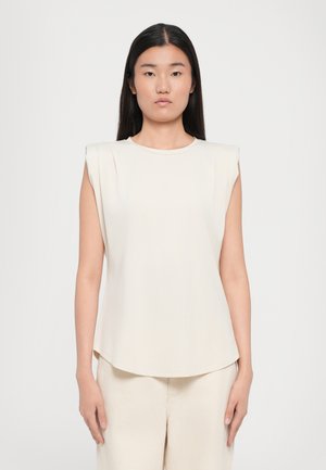CREW PLEAT - Top - soft ecru