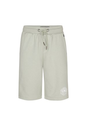 Lichtgroene shorts van zacht katoen, met een elastische tailleband met trekkoord, zijzakken en een gedrukt logo detail.