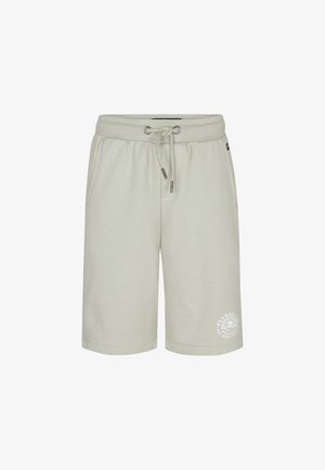 Lichtgroene shorts van zacht katoen, met een elastische tailleband met trekkoord, zijzakken en een gedrukt logo detail.