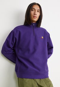 Carhartt WIP HALF ZIP AMERICAN SCRIPT - Sweatshirt - aura