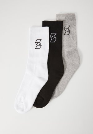 Sports socks - off-white/black/mottled light grey