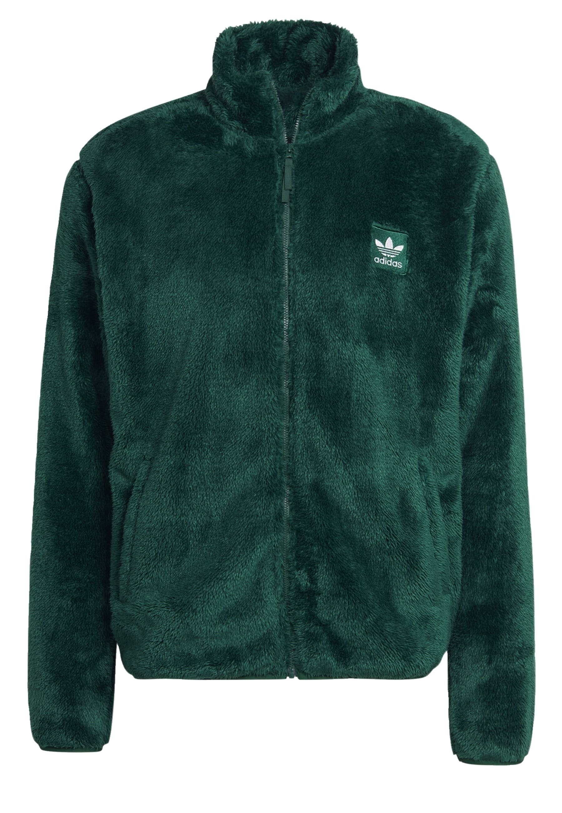 adidas Originals Fleece jacket - dark green - (Pre-owned) - Zalando