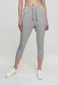 Urban Classics LADIES OPEN EDGE TERRY TURN UP PANTS - Joggebukse - grey
