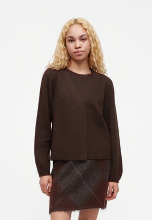 VILA, VIKEHLA OPEN CARDIGAN - Cardigan - coffee bean