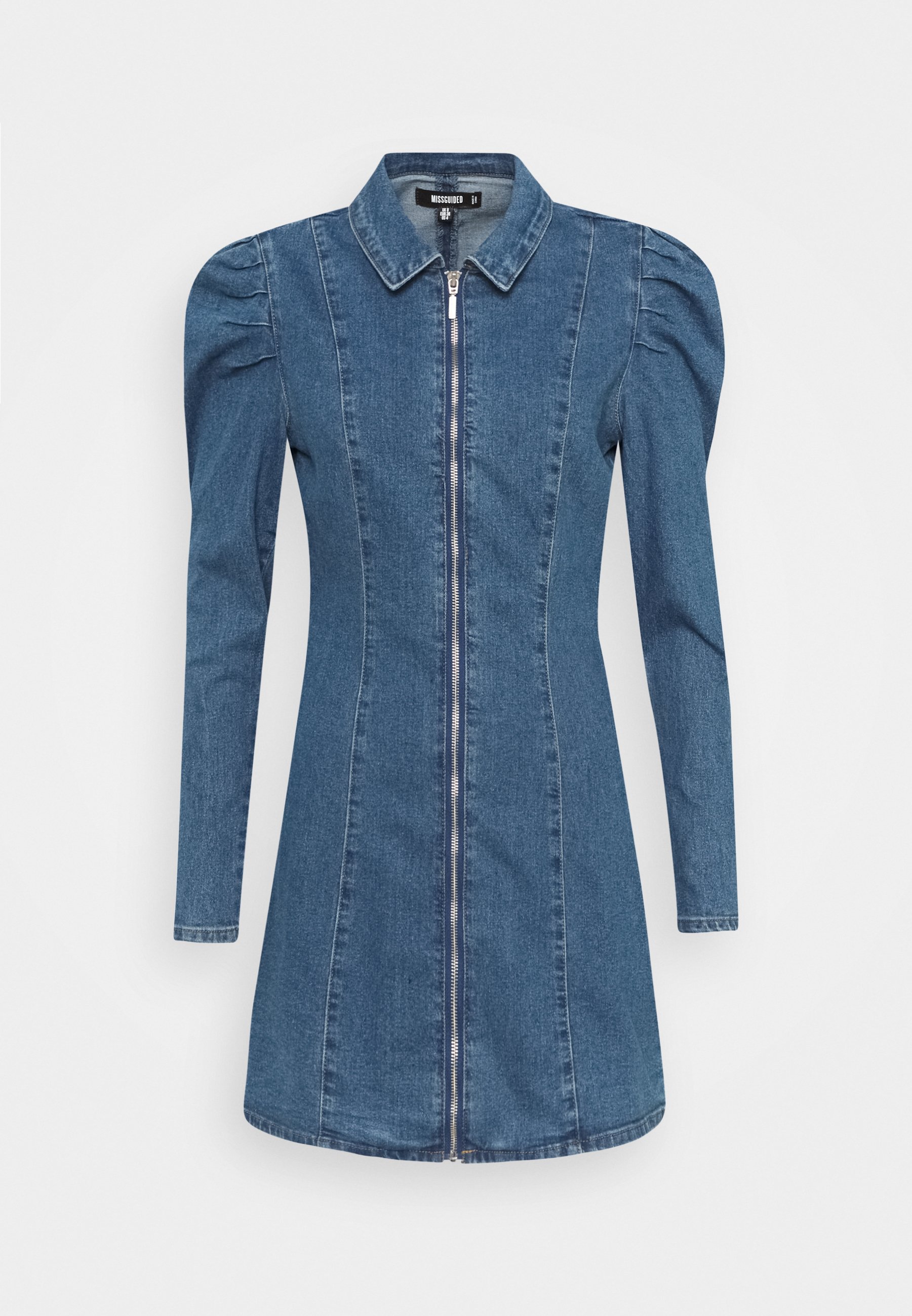 Missguided ZIP PUFF SLEEVE DENIM DRESS - Vestito di jeans - blue/blu -  Zalando.it