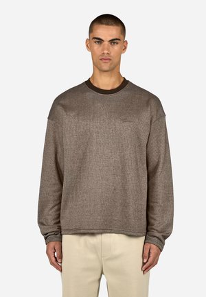 STAMS LONGSLEEVE - Hosszú ujjú felső - washed walnut brown/cozy beige
