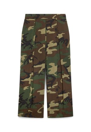 Fiorella Rubino, PANTALONI PALAZZO CAMOUFLAGE - Wide leg - verde militare