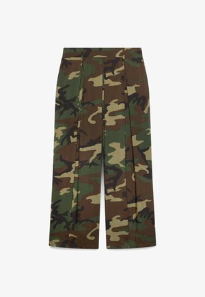 Fiorella Rubino, PANTALONI PALAZZO CAMOUFLAGE - Wide leg - verde militare