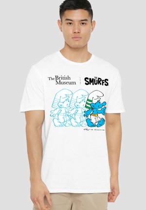 Cotton Soul, THE SMURFS X BRITISH MUSEUM EGYPTIAN WALK - Print T-shirt - white