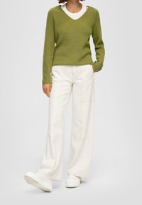 s.Oliver Stickad tröja - light green