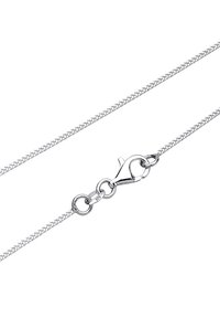 Elegant sølvfarvet kædedesign i 925 sterling sølv, udstyret med en krabbelås og en fin vævet struktur.