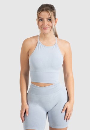 Smilodox BATIK ACID VERA STRAP LIGHT SUPPORT TOP BH - Light support sports bra - hellblau