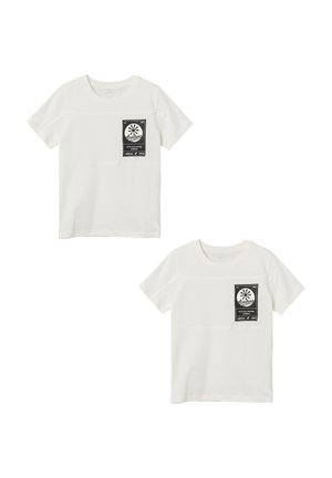 2ER-SET RUNDHALS KURZARM  - Print T-shirt - weiß