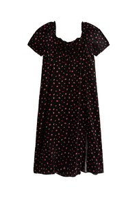 New Look Curves CURVES BERRY PRINT MILKMAID MIDI - Vardagsklänning - black pattern