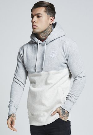 DROP SHOULDER CUT SEW HOODIE - Hoodie - grey marl off-white