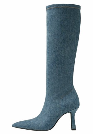 Højhælede støvler - blue denim