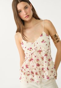 Stradivarius Top - mottled beige