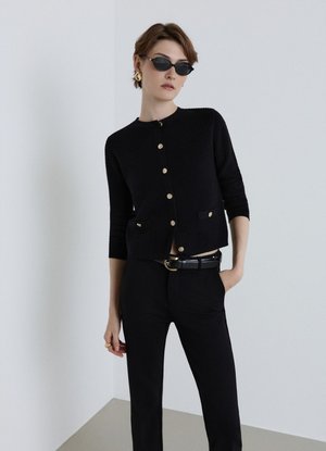 Calliope, MAGLIA TINTA UNITA - Strickjacke - ultrablack