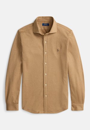HERRINGBONE JERSEY SPREAD-COLLAR SHIRT - Shirt - classic camel herringbone