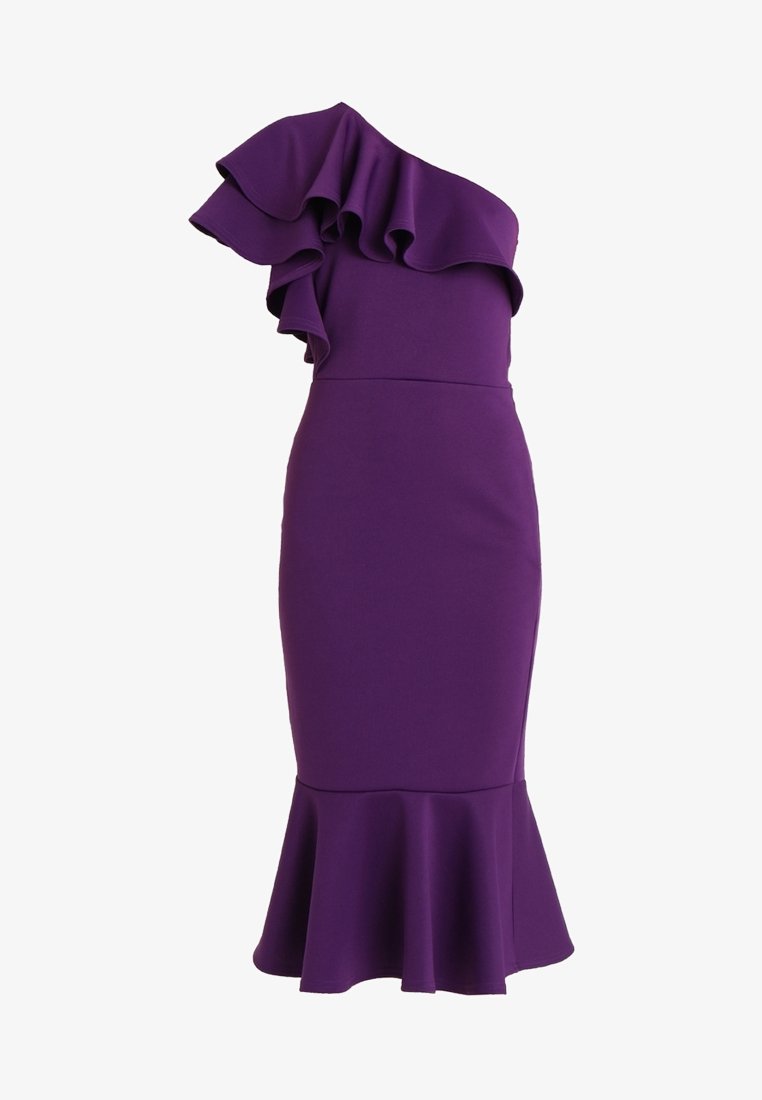true purple dress Ingrid Lilac Plunge Neck Ruffle Layered Strappy Maxi Dress